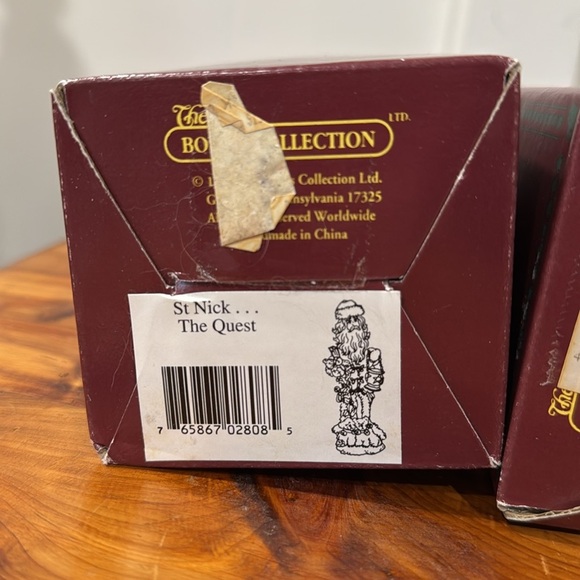 Vtg Boyds Bears The Folkstone Collection Folk Art Santa Figurines Set of 4 - Picture 8 of 11